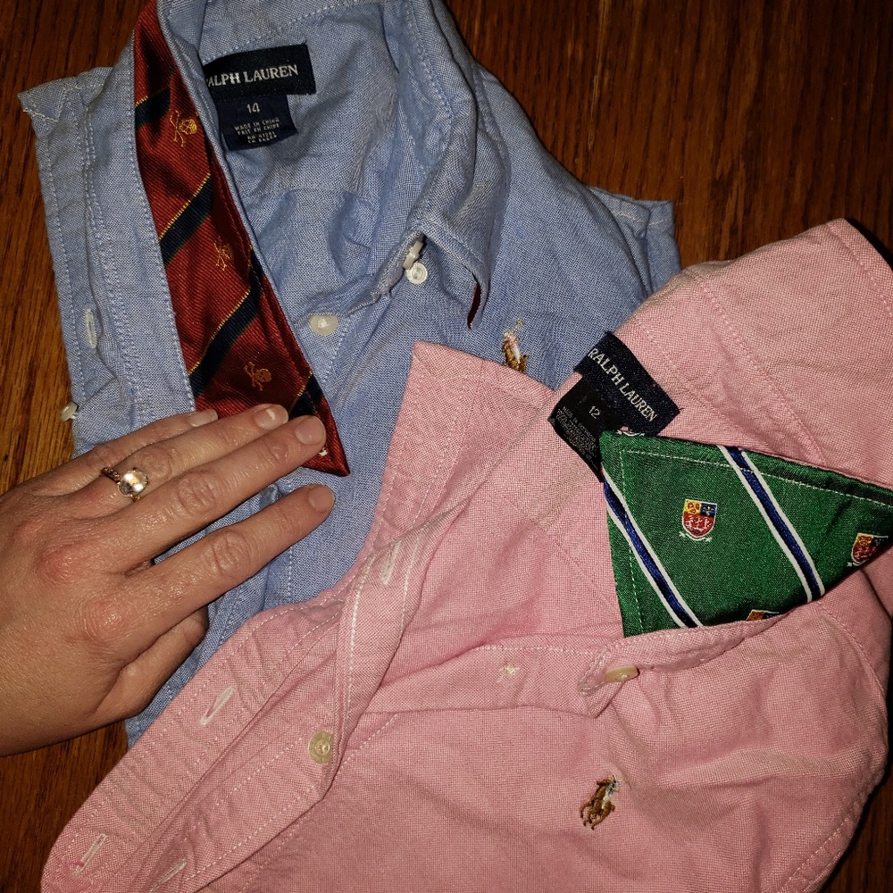 2 girl RL button ups